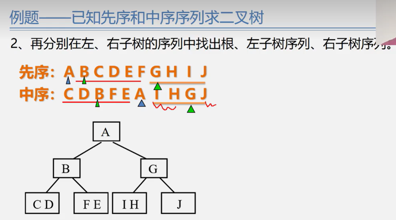 已知先序和中序序列求二叉树2